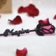 Τριαντάφυλλο plexiglass με όνομα - black&fuchsia