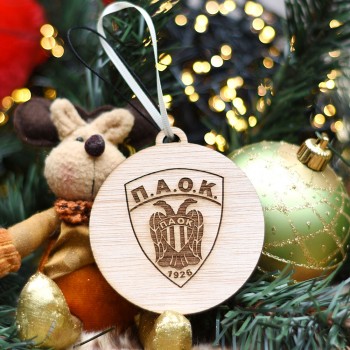 Ξύλινο χειροποίητο στολίδι Παοκ