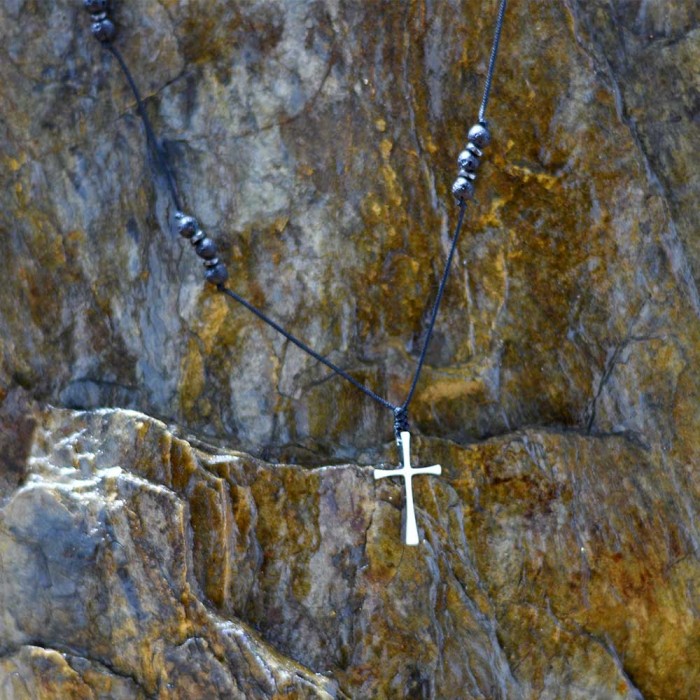 Χειροποίητο ανδρικό κολιέ με πέτρες Chrysostomos CHR-NCL 179