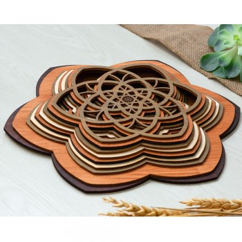 Ξύλινο διακοσμητικό Mandala 9επιπ.