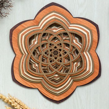 Ξύλινο διακοσμητικό Mandala 9επιπ.