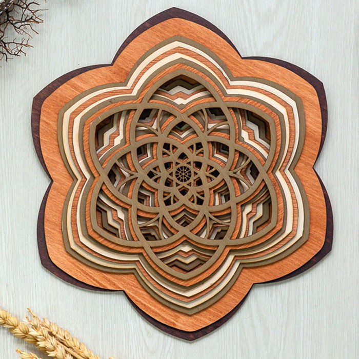 Ξύλινο διακοσμητικό Mandala 9επιπ.