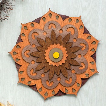 Ξύλινο διακοσμητικό Mandala 7επιπ.