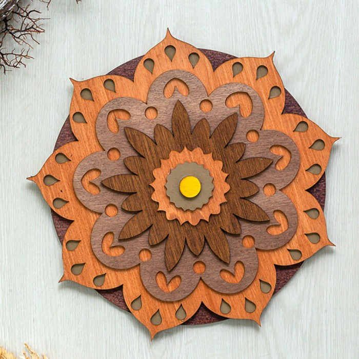 Ξύλινο διακοσμητικό Mandala 7επιπ.