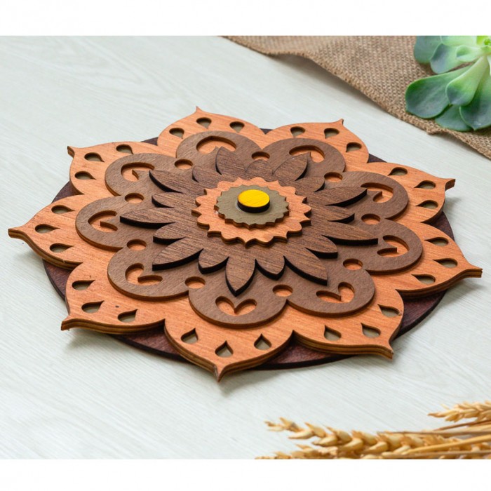 Ξύλινο διακοσμητικό Mandala 7επιπ.